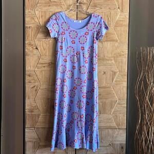 Fresh Produce Womens Blue Floral Casual Maxi Dress Size Small